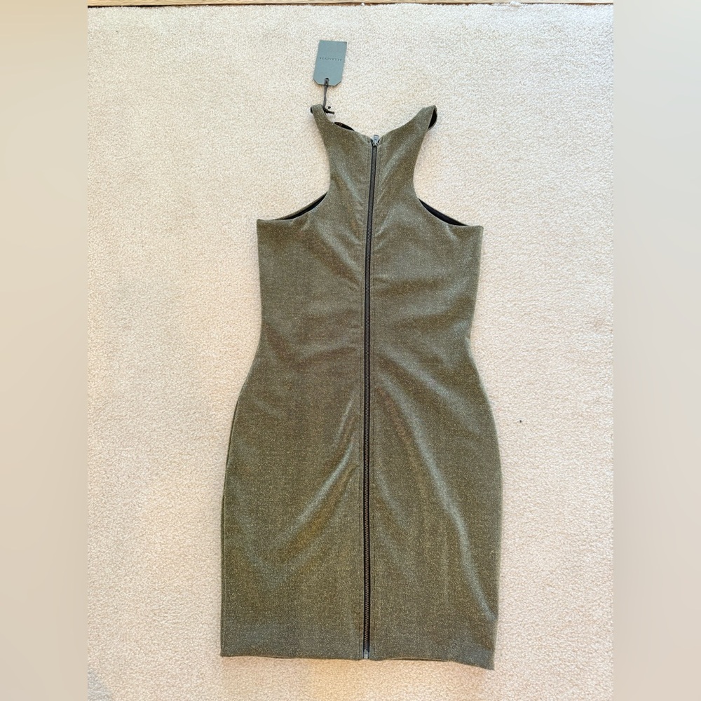 All Saints Gold Norma Dress (NWT) Size 0 - Picture 2 of 2
